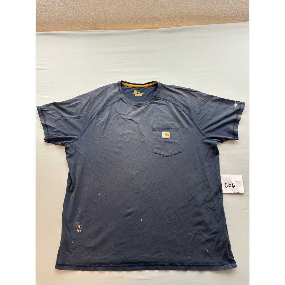 Carhartt Force Relaxed Fit Pocket T-Shirt Mens 2XL Navy Blue Heavy Workwear Tee